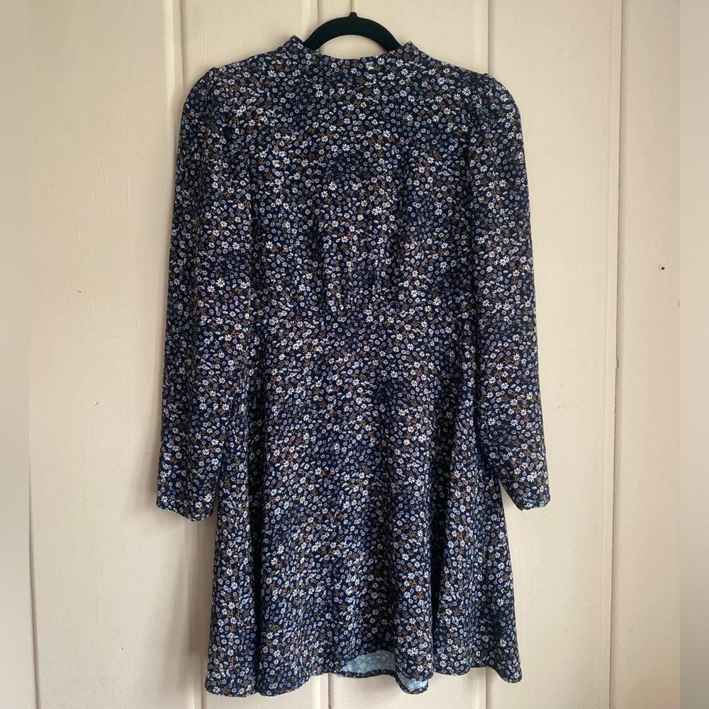 LOFT Floral Long Sleeve Babydoll Dress